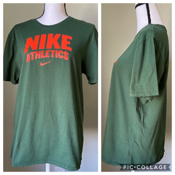 orange and green nike shirt